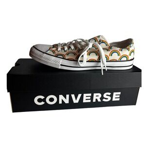 Converse Chuck Taylor All Star Low Top Rainbow Print Sneakers Womens Size 11